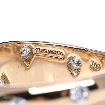 Tiffany 18K Yellow Gold Platinum Diamond Etoile Twist Band Ring 53 6.25 4 of 6