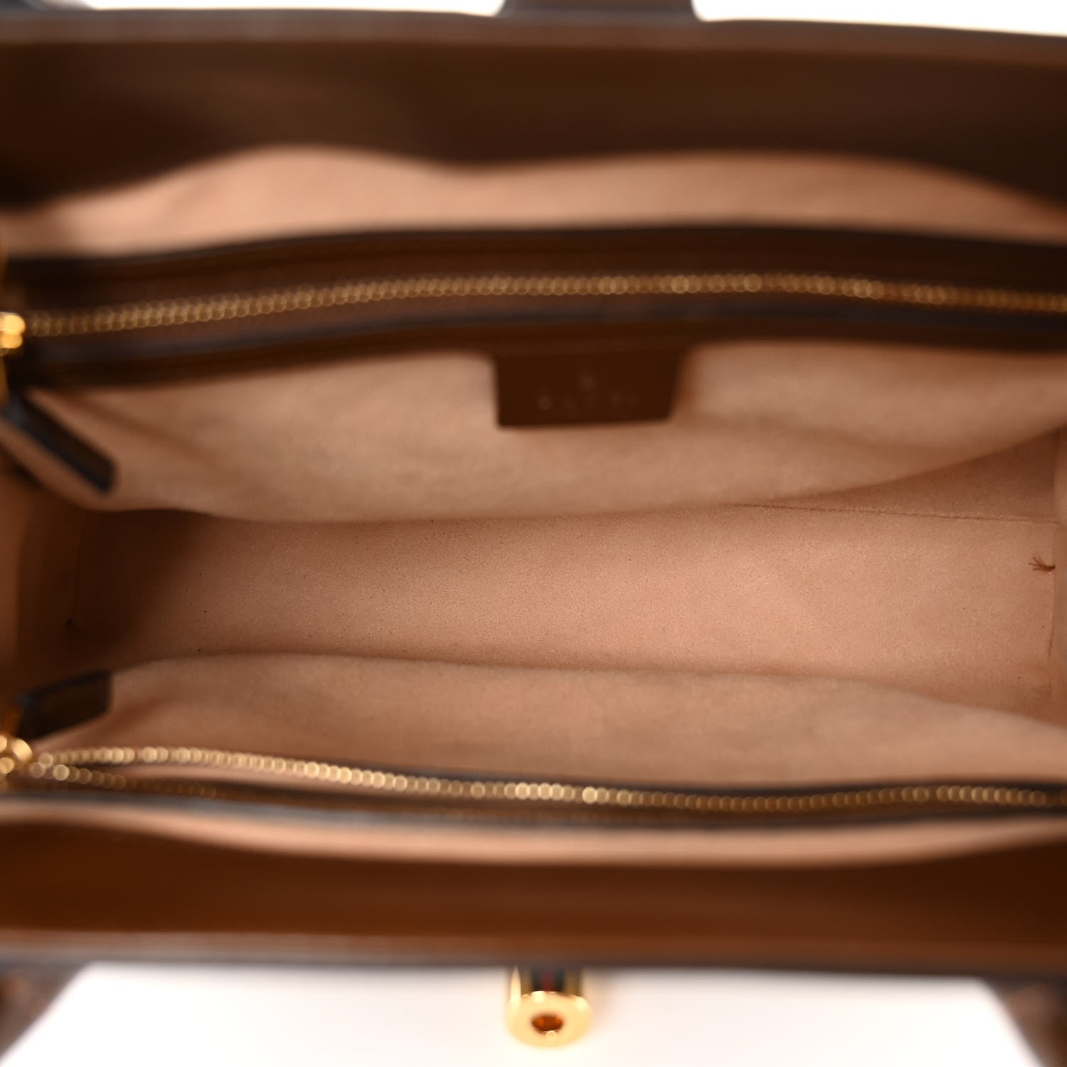 Gucci GG Supreme Monogram Azalea Calfskin Web Medium Jackie 1961 Tote Beige Ebony Brown Sugar 5 of 12