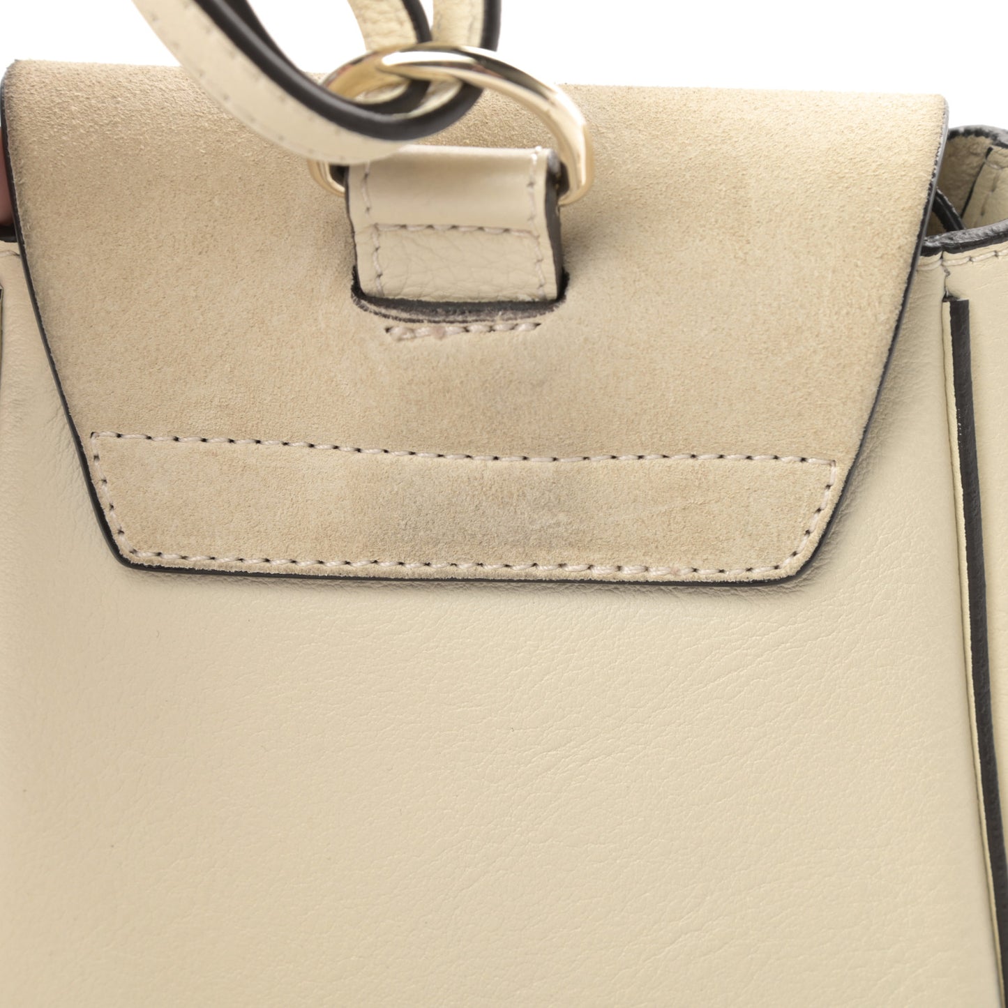 Suede Calfskin Mini Faye Backpack Off White