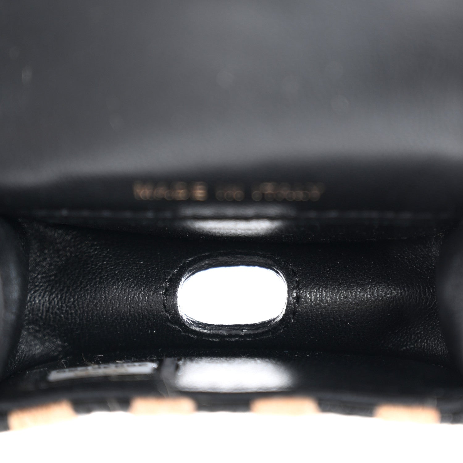 Chanel Raffia Jute Striped Airpods Pro Case Black Beige 5 of 10