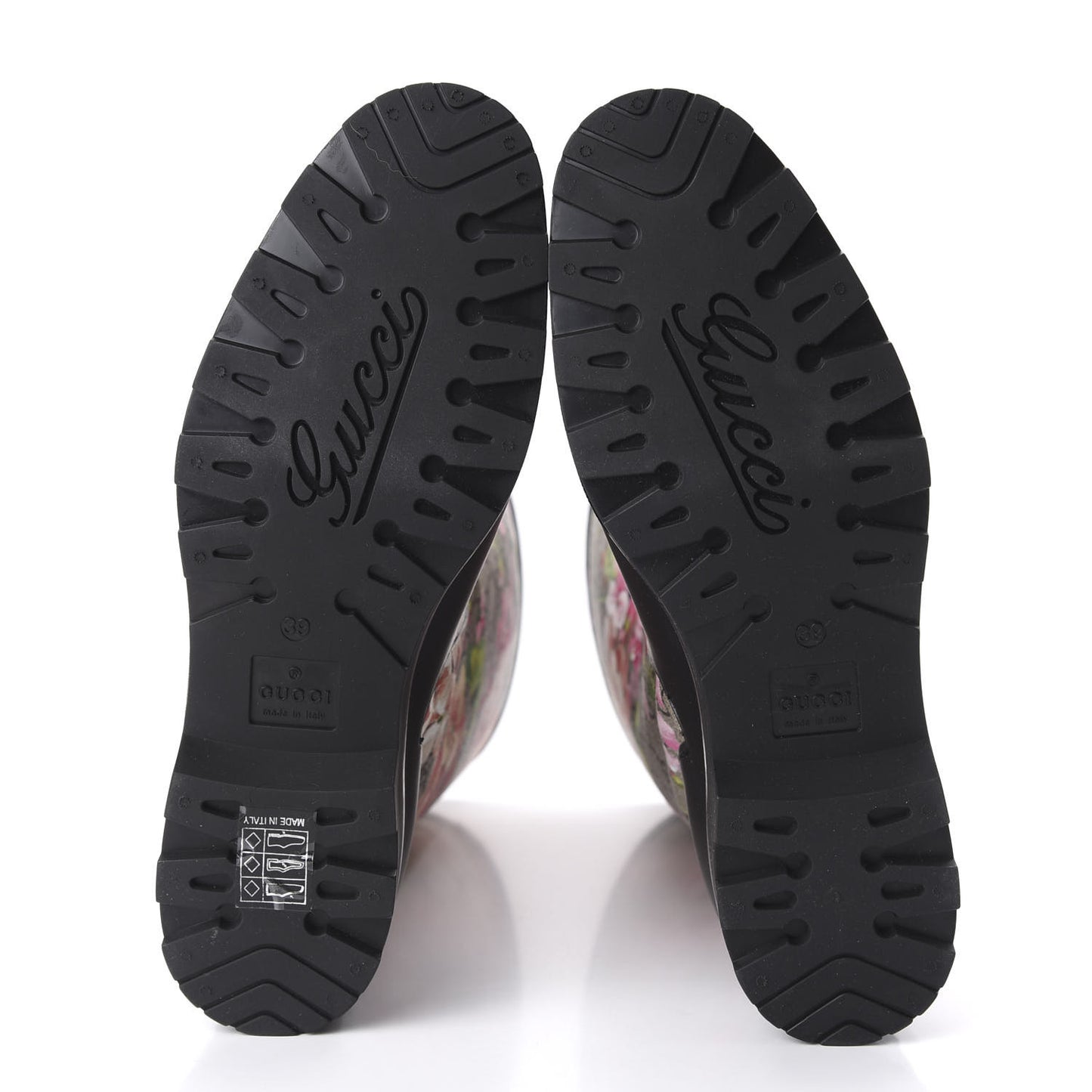 GG Supreme Monogram Blooms Flat Rubber Boots 39 Beige Multicolor