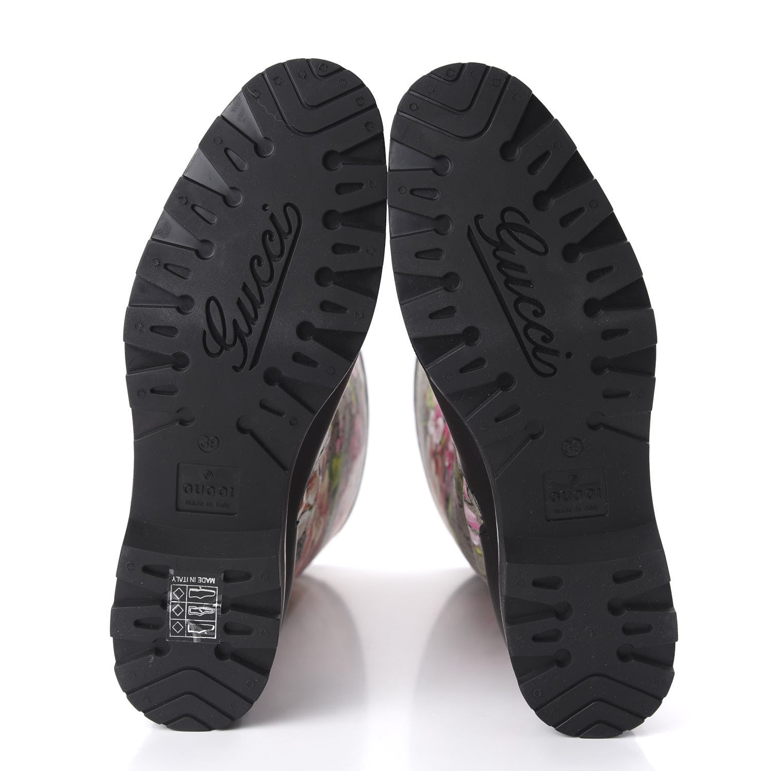 Gucci GG Supreme Monogram Blooms Flat Rubber Boots 39 Beige Multicolor 5 of 8