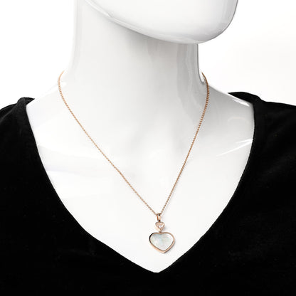 Chopard 18K Rose Gold Diamond Mother of Pearl Happy Hearts Necklace 2 of 6