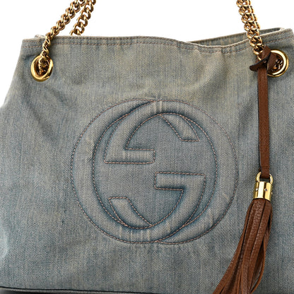 Gucci Denim Soho Chain Shoulder Bag Blue 8 of 18