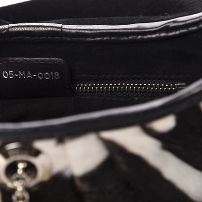 Christian Dior Pony Hair Zebra Print Jazzclub Shoulder Bag 7 of 14