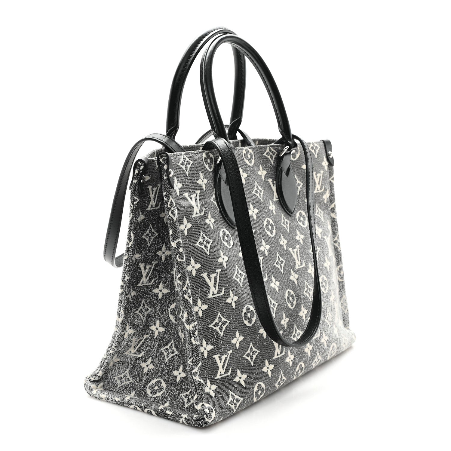Louis Vuitton Monogram Jacquard Denim Onthego MM Black 3 of 10