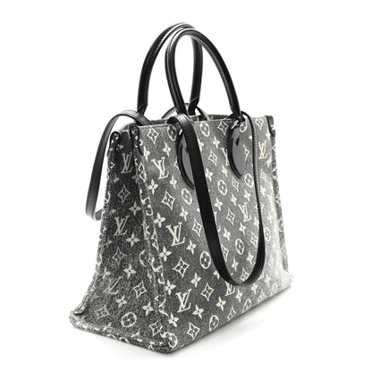 Louis Vuitton Monogram Jacquard Denim Onthego MM Black 3 of 10