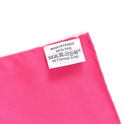 Hermes Silk Please Check In Scarf 90 Rose Vif Rose Bonbon 3 of 3