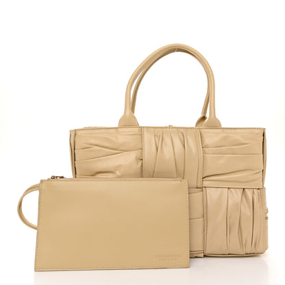 Bottega Veneta Foulard Intrecciato Pleated Medium Arco Tote Porridge 3 of 10