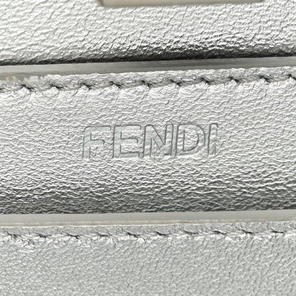 Fendi Crystal Vitello Laminato FF Petite Peekaboo I SEE U Satchel Crystal Argento 7 of 14