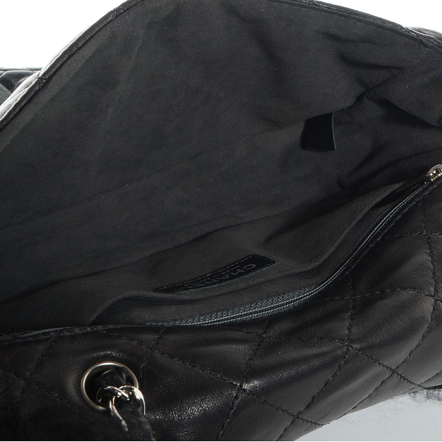 Chanel Lambskin Goat Fur Tibet Medium Flap with Mini Bag Black 5 of 8