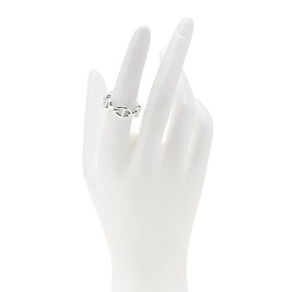 Hermes Sterling Silver PM Chaine d'Ancre Enchainee Band Ring 54 6.75 2 of 9