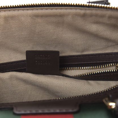 Gucci Monogram Vintage Web Medium Boston Dark Brown 8 of 9