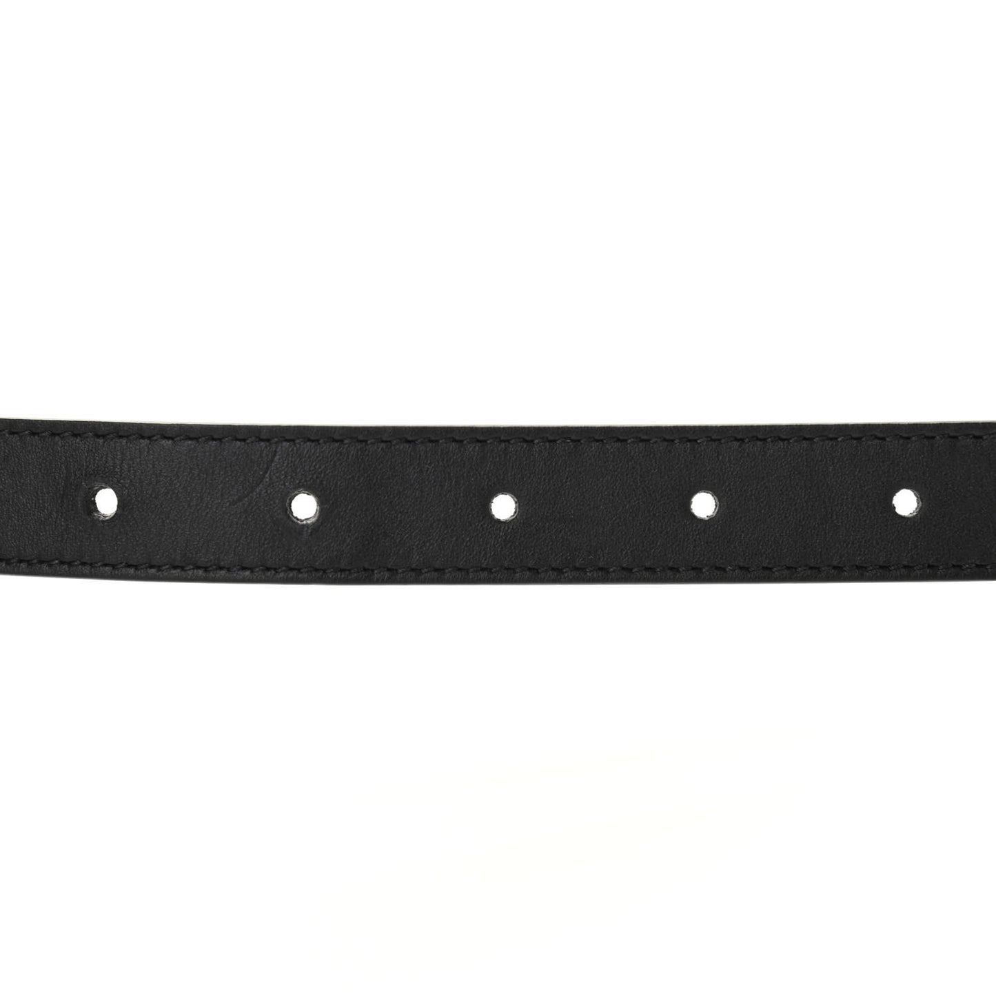Calfskin Pearl Double G 20mm Belt 90 36 Black Cream