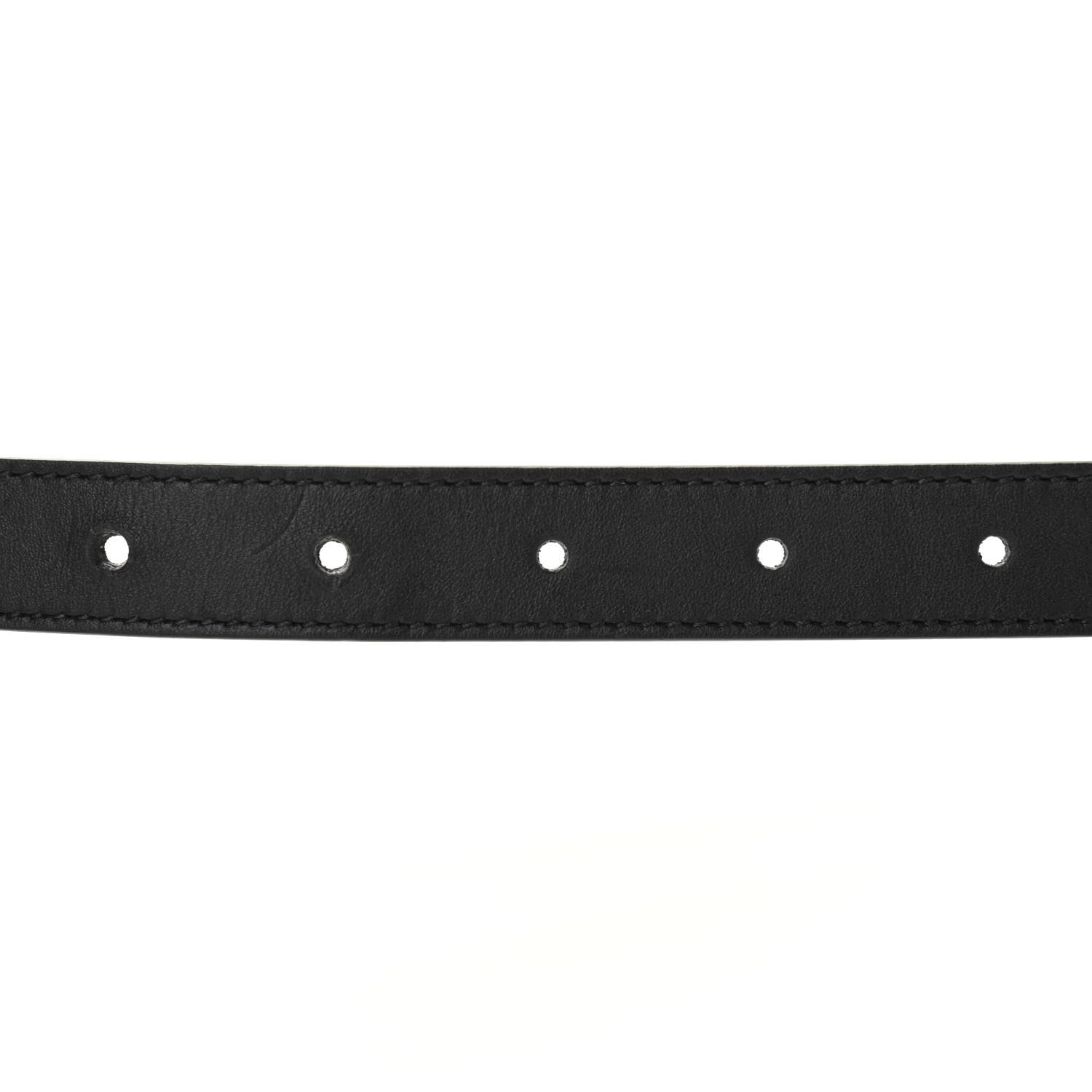 Gucci Calfskin Pearl Double G 20mm Belt 90 36 Black Cream 7 of 11
