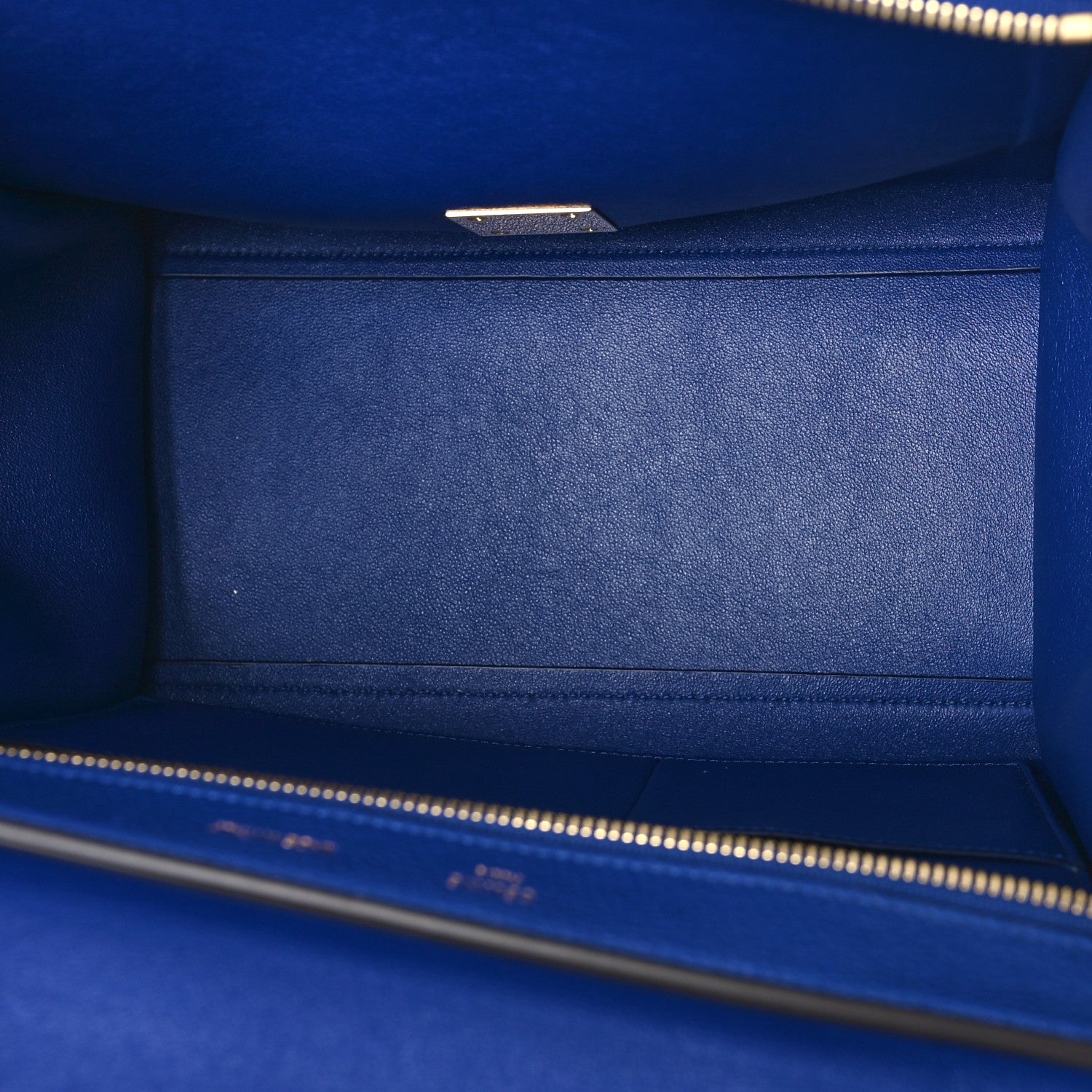 Celine Drummed Calfskin Suede Small Trapeze Indigo 5 of 9