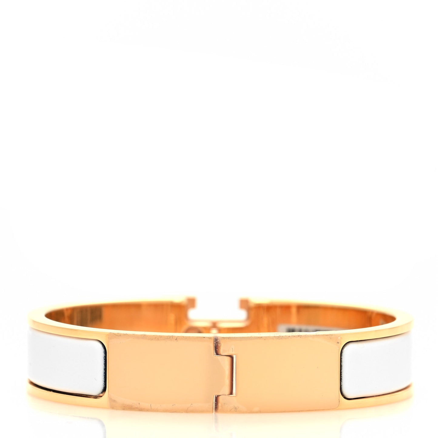 Enamel Narrow Clic Clac H Bracelet PM White