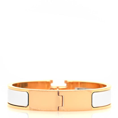 Hermes Enamel Narrow Clic Clac H Bracelet PM White 3 of 5
