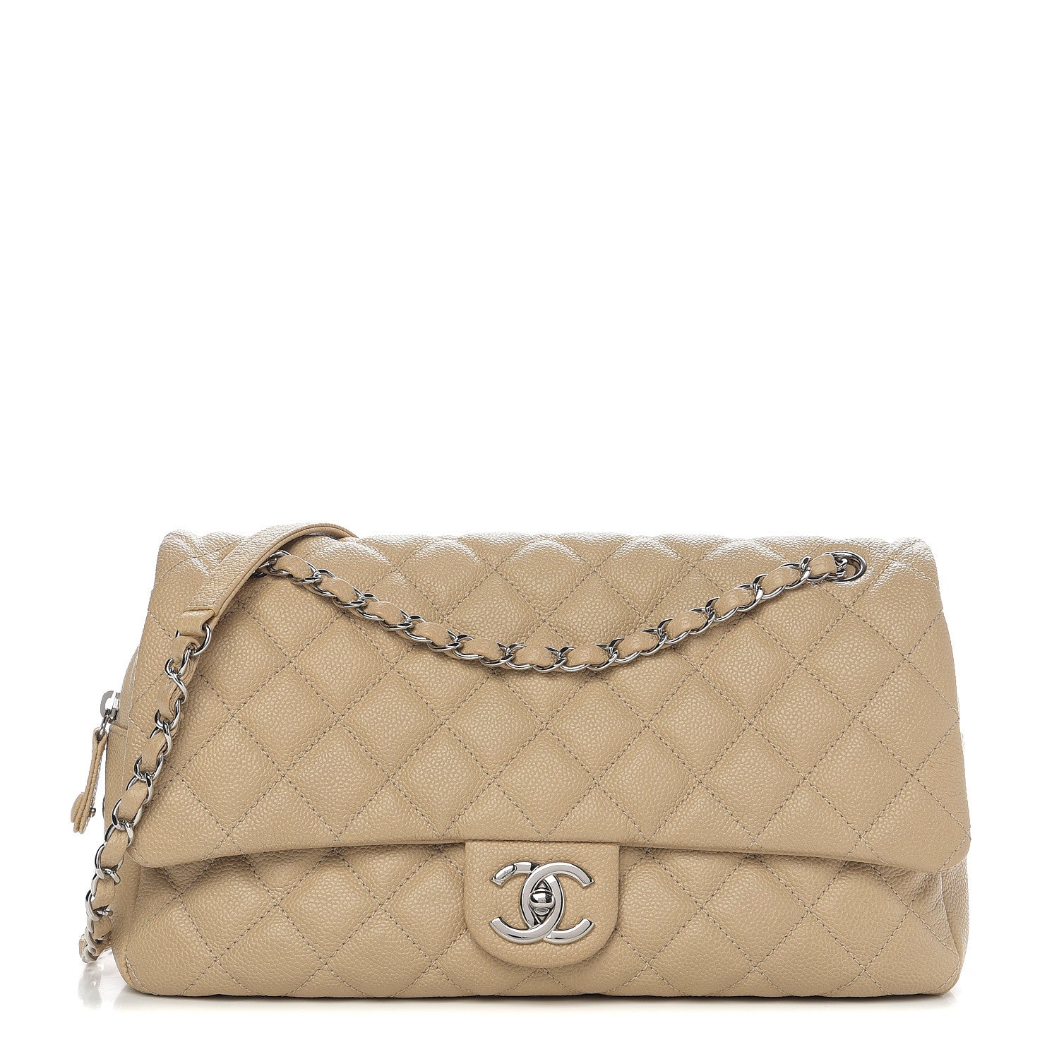 Chanel Caviar Quilted Jumbo Easy Flap Beige 1 of 10
