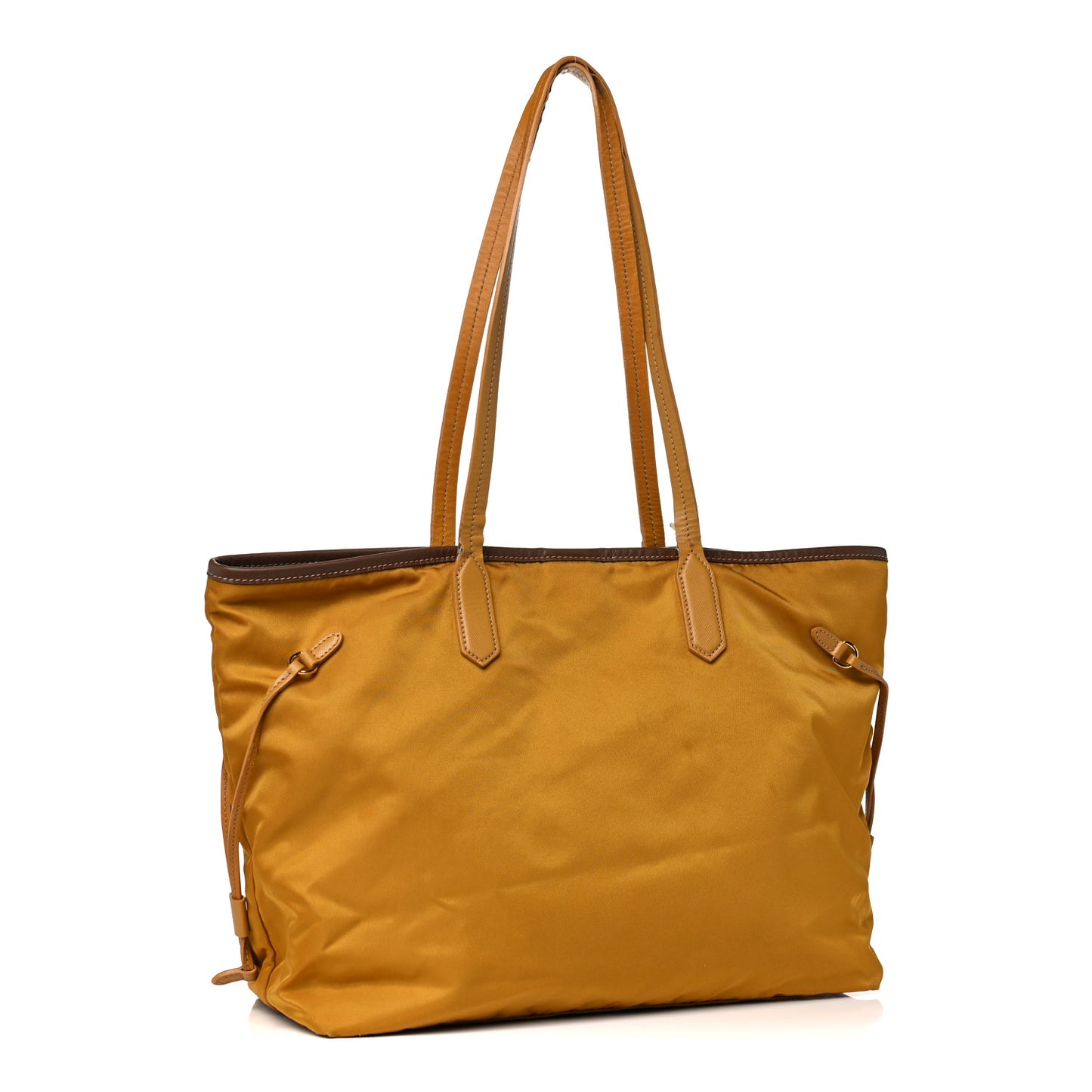 Tessuto Nylon Saffiano Shopping Tote Yellow