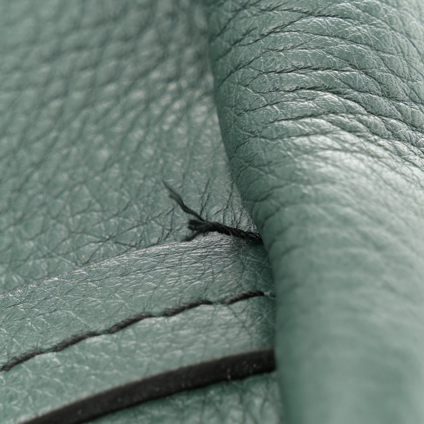 Grained Calfskin Gancini Shoulder Bag Dark Green