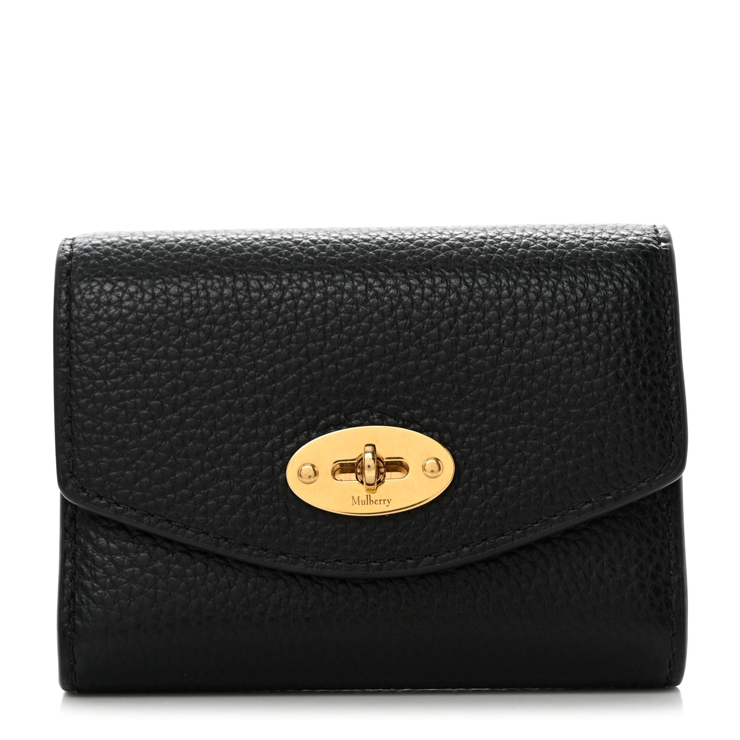 Small Classic Grain Darley Concertina Wallet Black