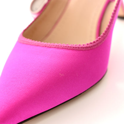 Christian Dior Satin Ribbon Embroidered J'Adior Slingback 65mm Pumps 37.5 Rani Pink 9 of 14