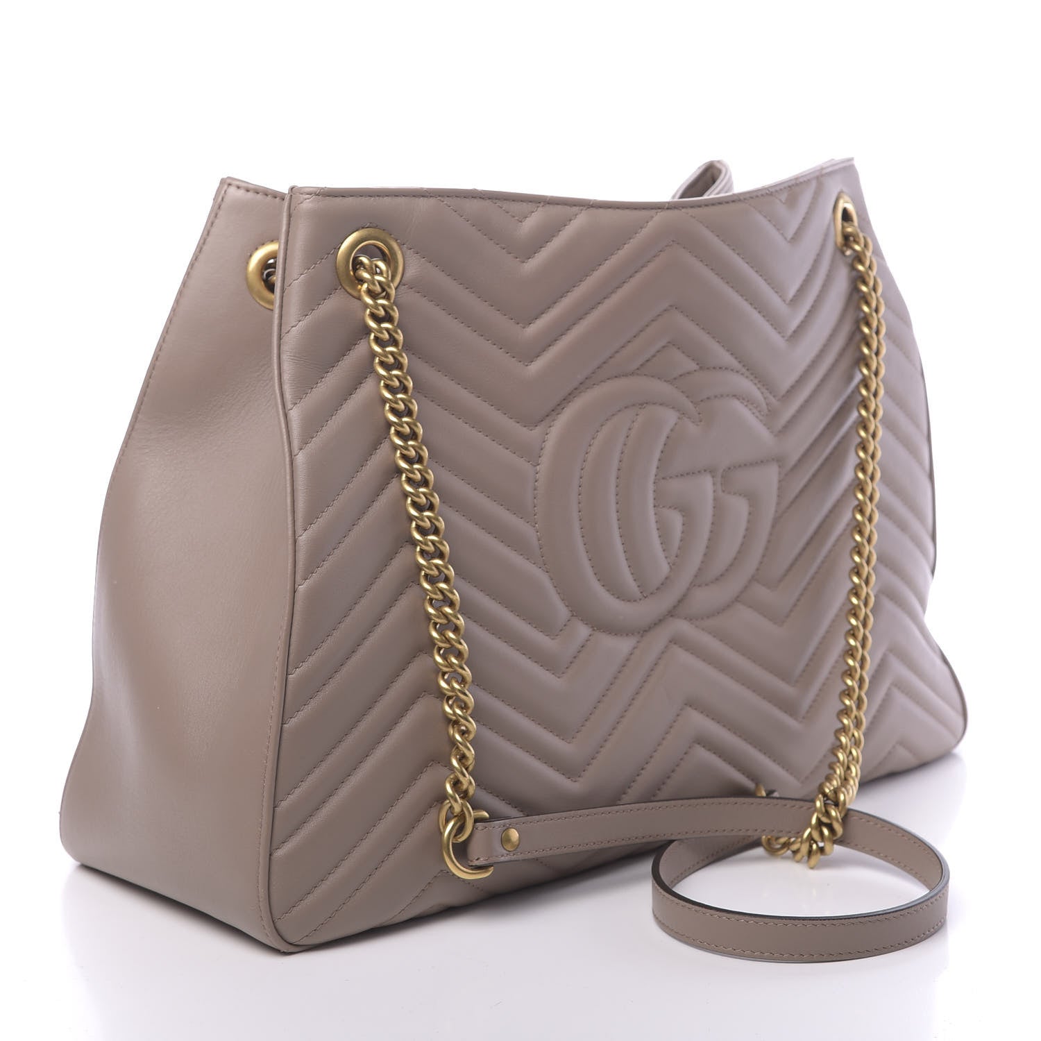 Gucci Calfskin Matelasse Medium GG Marmont Shoulder Tote Bag Porcelain Rose 3 of 12