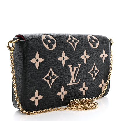 Louis Vuitton Empreinte Monogram Giant Felicie Pochette Black Beige 4 of 14