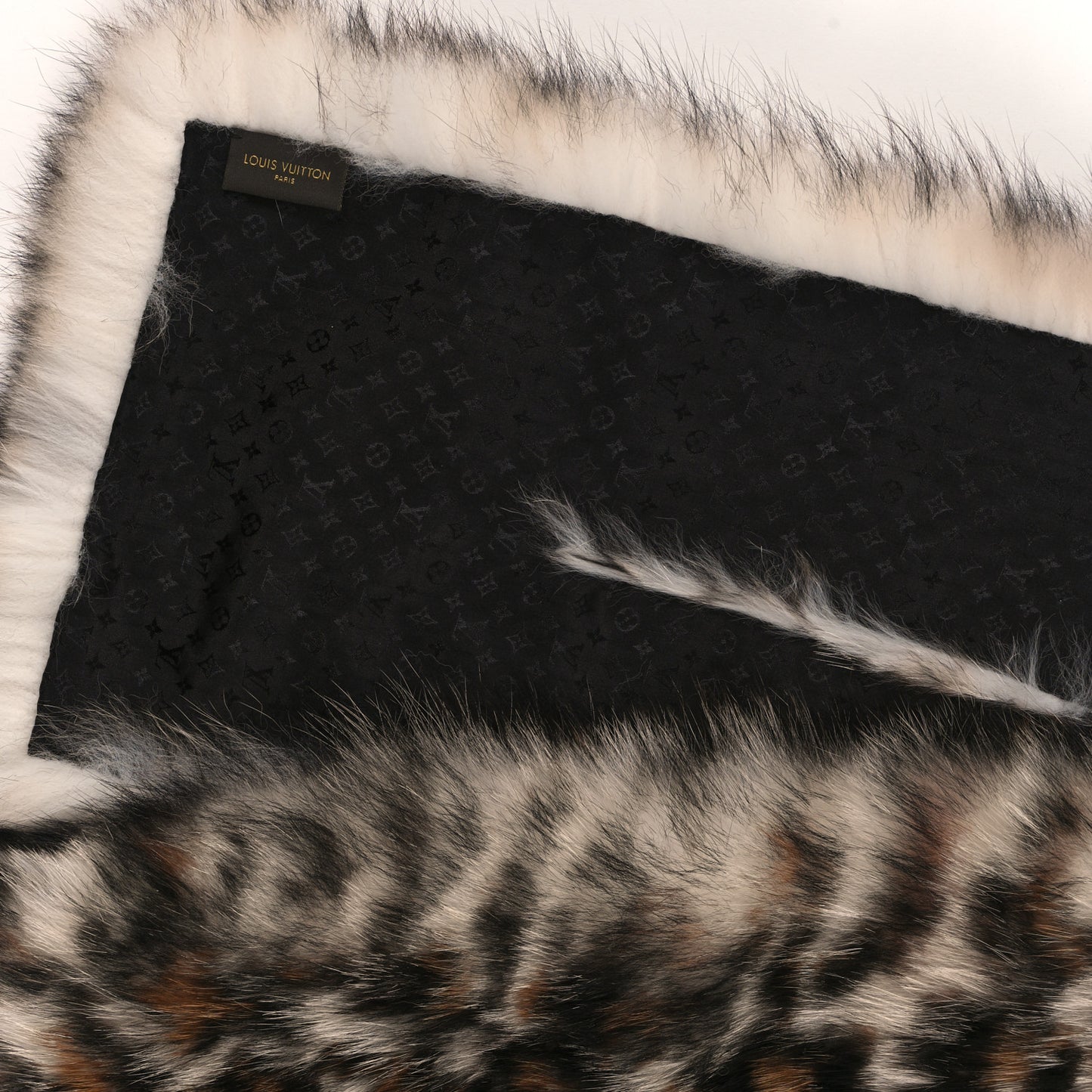 LV Fox Fur Monogram Scarf