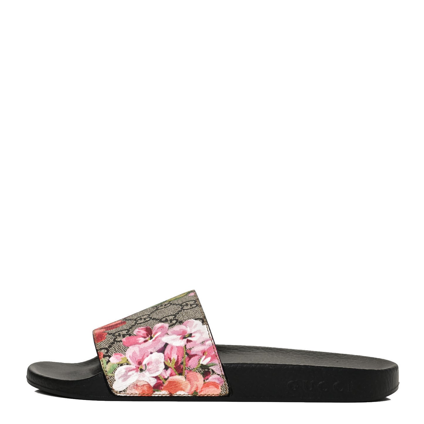 GG Supreme Monogram Blooms Slide Sandals 37 Beige Multicolor