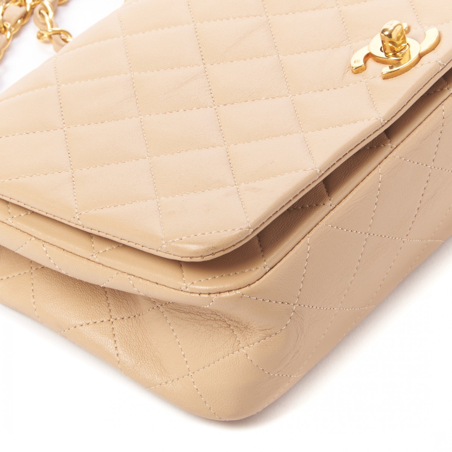 Chanel Lambskin Quilted Small Single Flap Beige 6 of 10