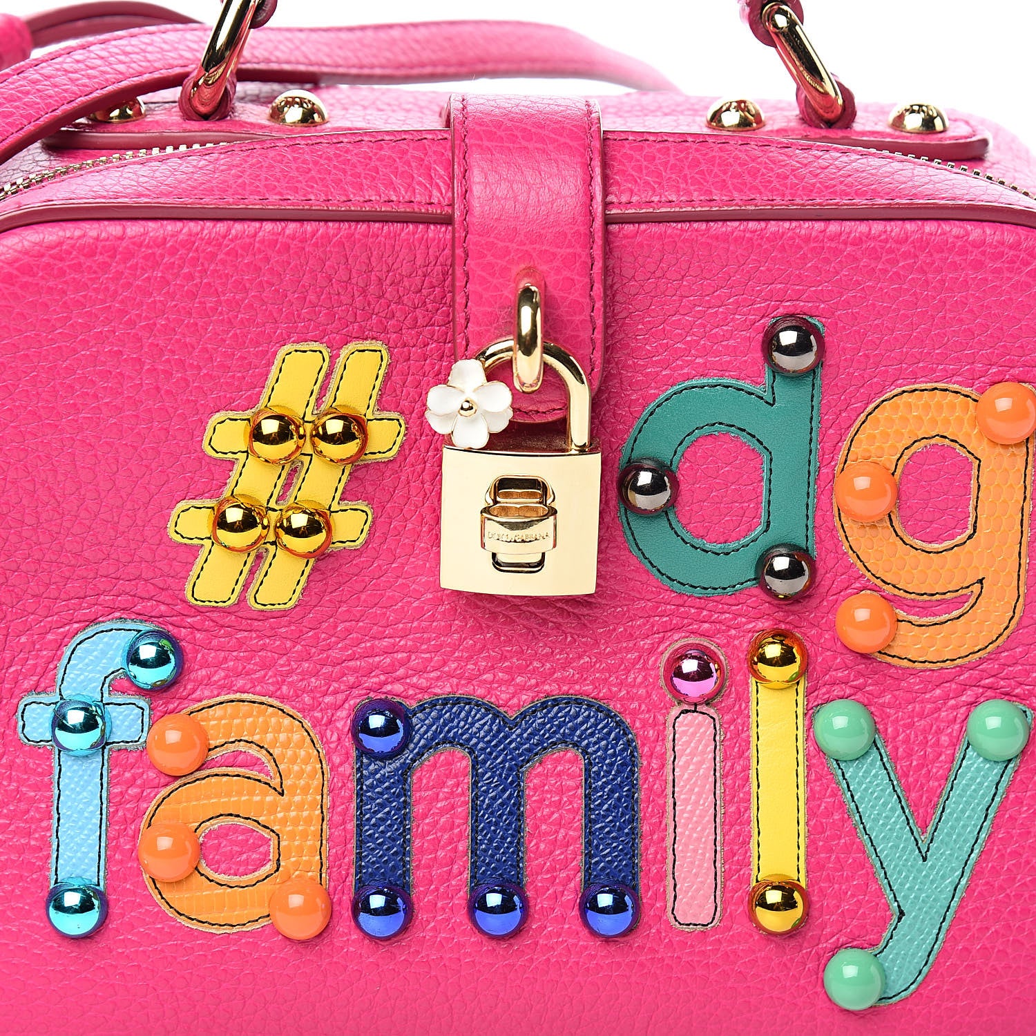 Dolce & Gabbana Calfskin Family Box Bag Hot Pink 9 of 9