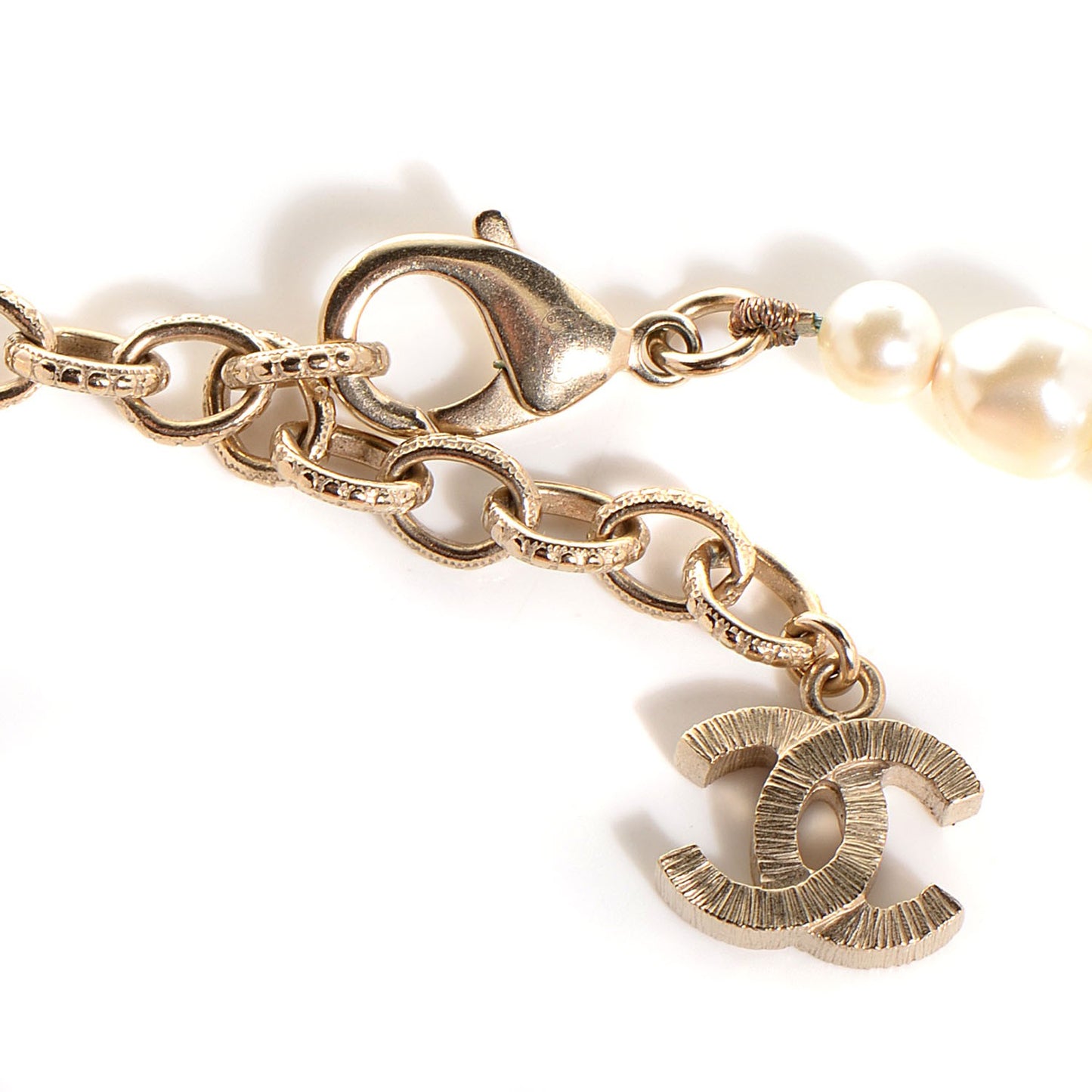 Irregular Pearl CC Short Necklace Gold