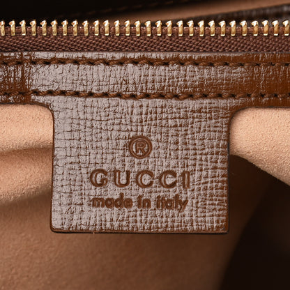 Gucci GG Supreme Monogram Azalea Calfskin Web Medium Jackie 1961 Tote Beige Ebony Brown Sugar 6 of 10