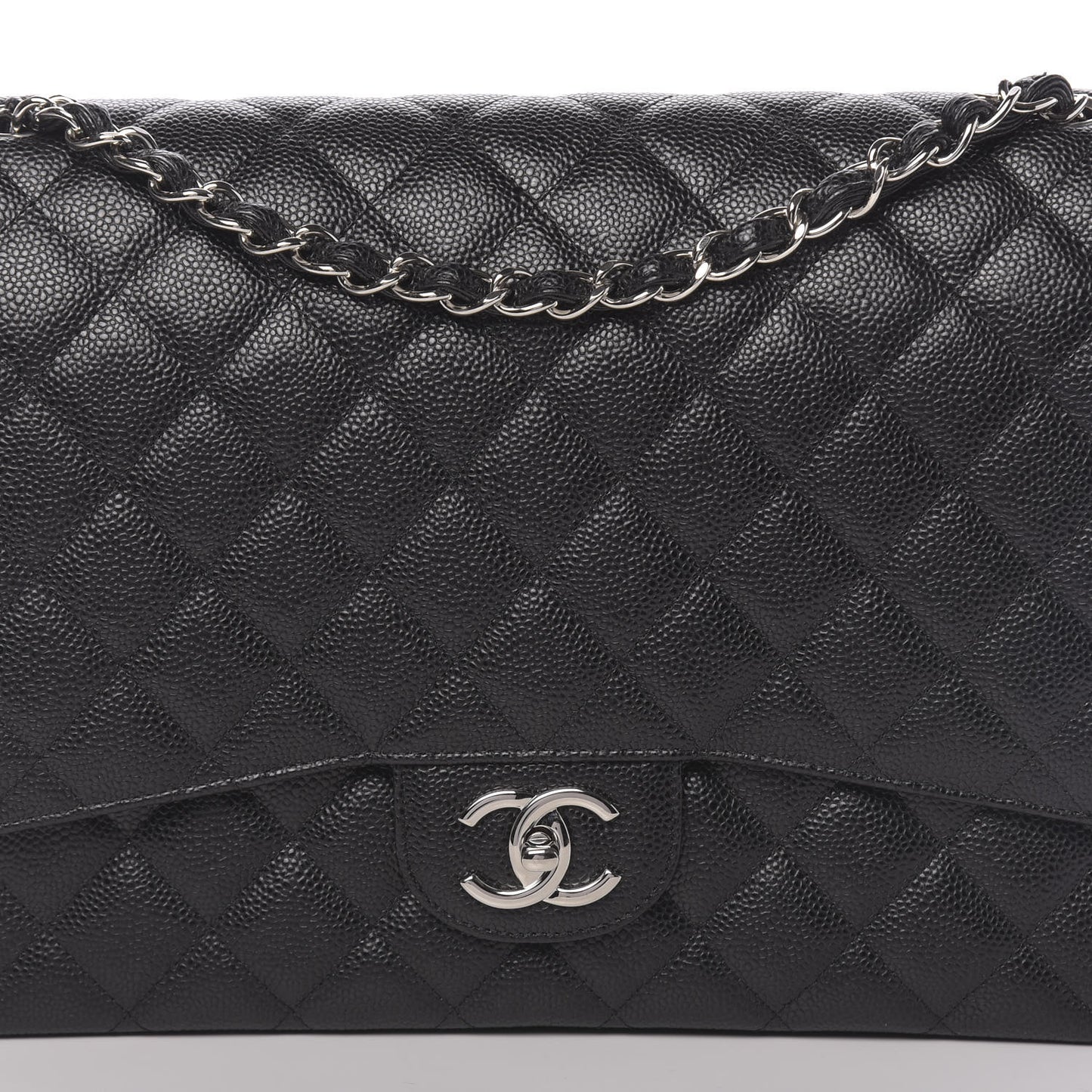 Caviar Quilted Maxi Double Flap Black