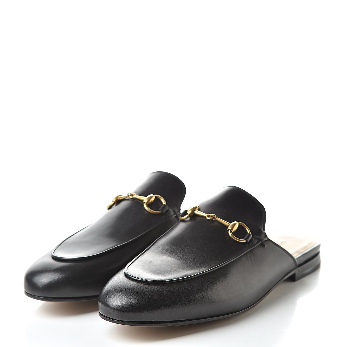 Calfskin Womens Princetown Slippers 38.5 Black