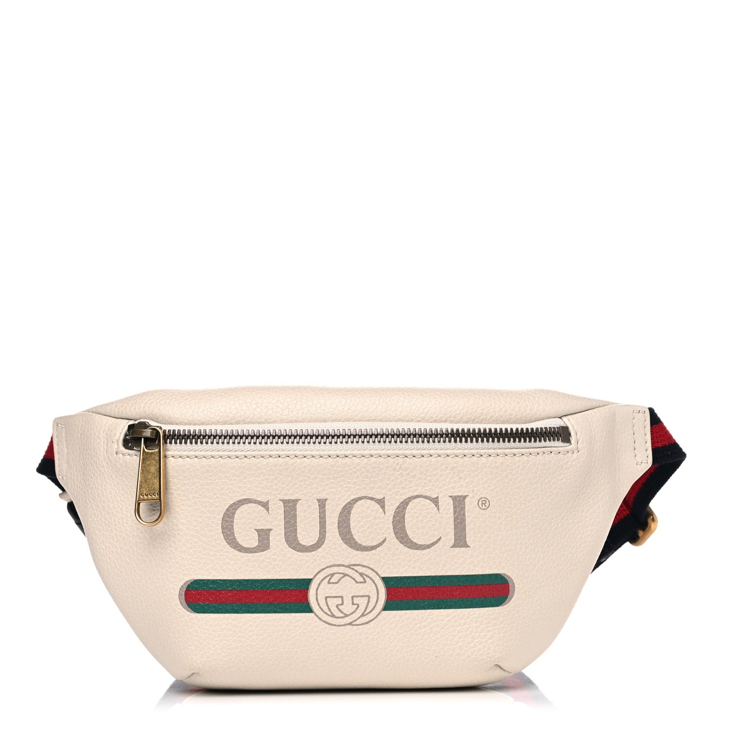 Grained Calfskin Small Logo Belt Bag White
