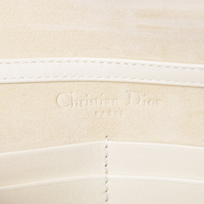 Christian Dior Calfskin Embossed Stars Wallet on Chain White Gold 6 of 9