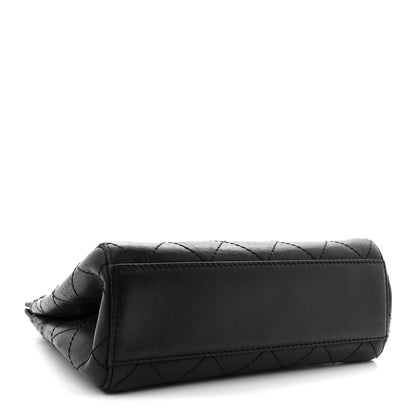 Chanel Lambskin Stitched Small Tote Black 4 of 12