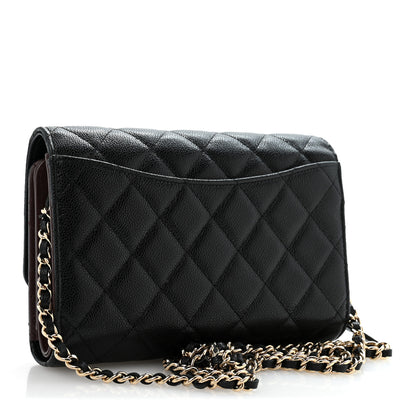Chanel Caviar Quilted Compact Wallet On Chain WOC Black 4 of 13
