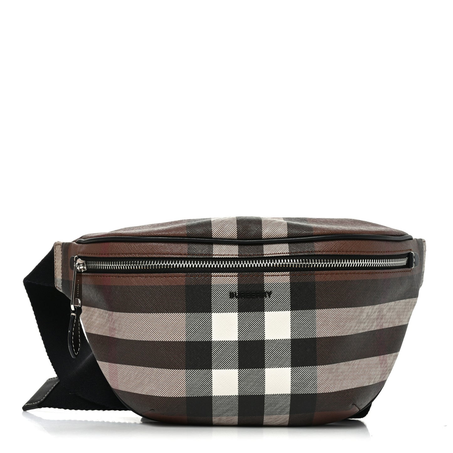 E-canvas Check Bum Bag Dark Birch Brown