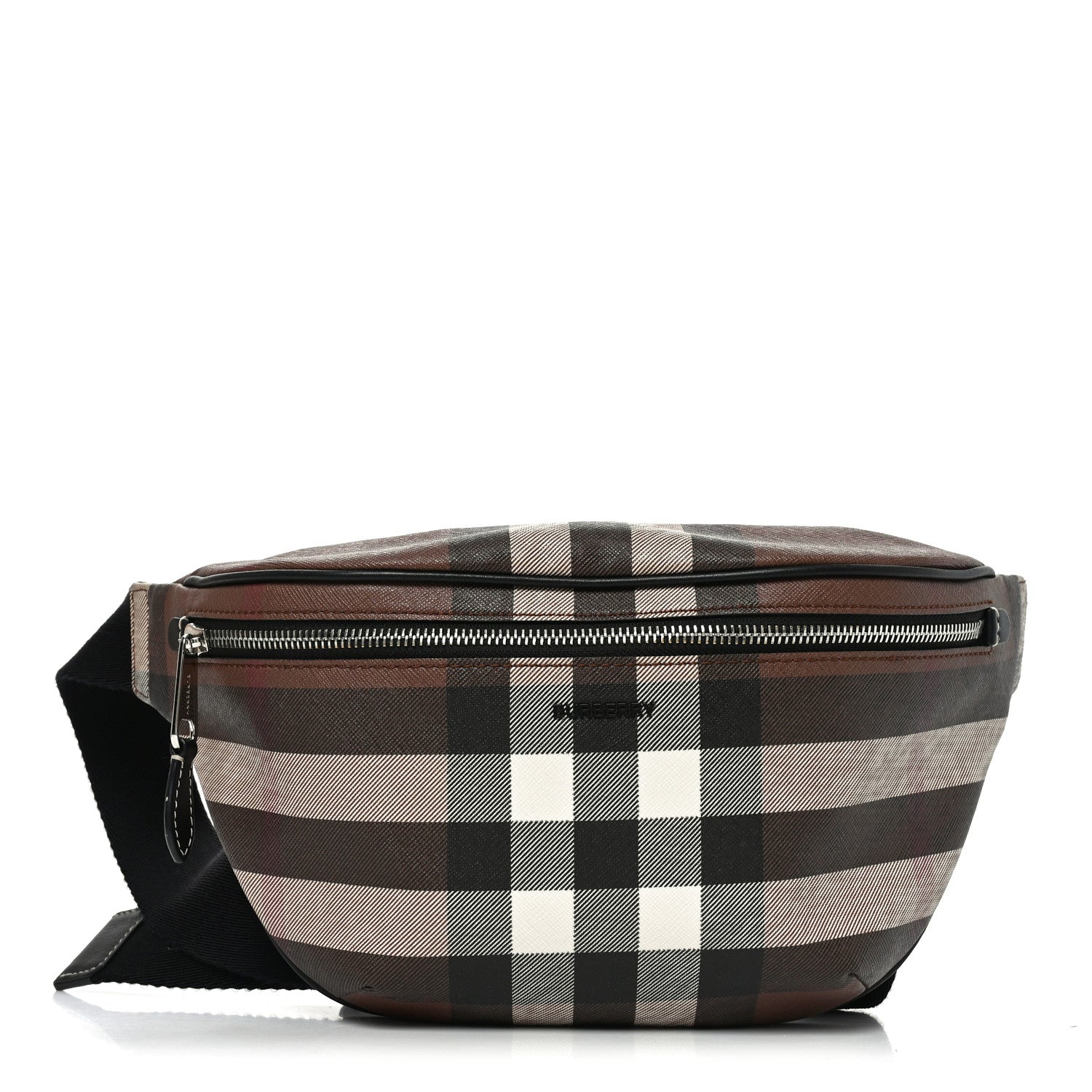 Burberry E-canvas Check Bum Bag Dark Birch Brown 1 of 9