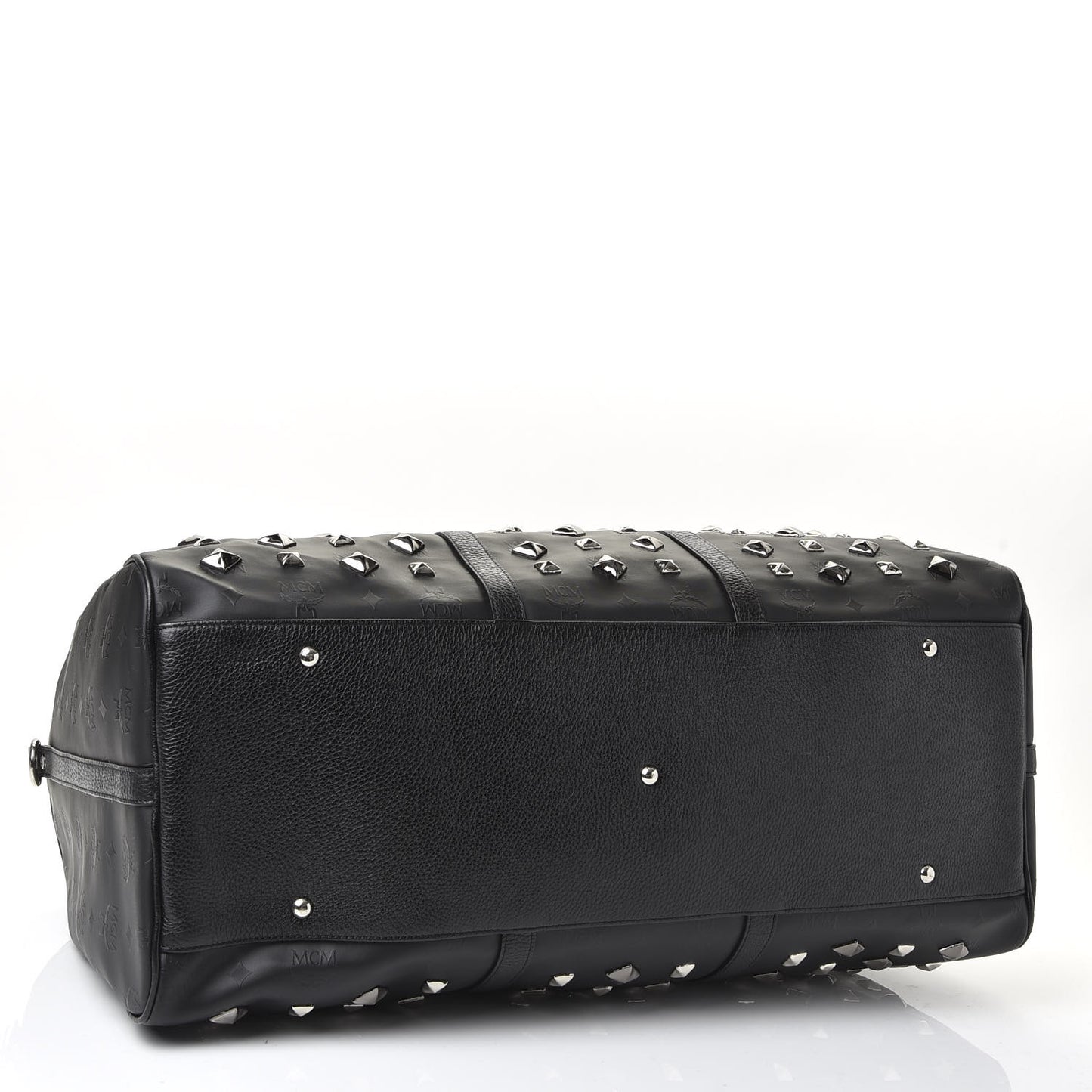 Monogram Coated Canvas Spiked Weekender Black