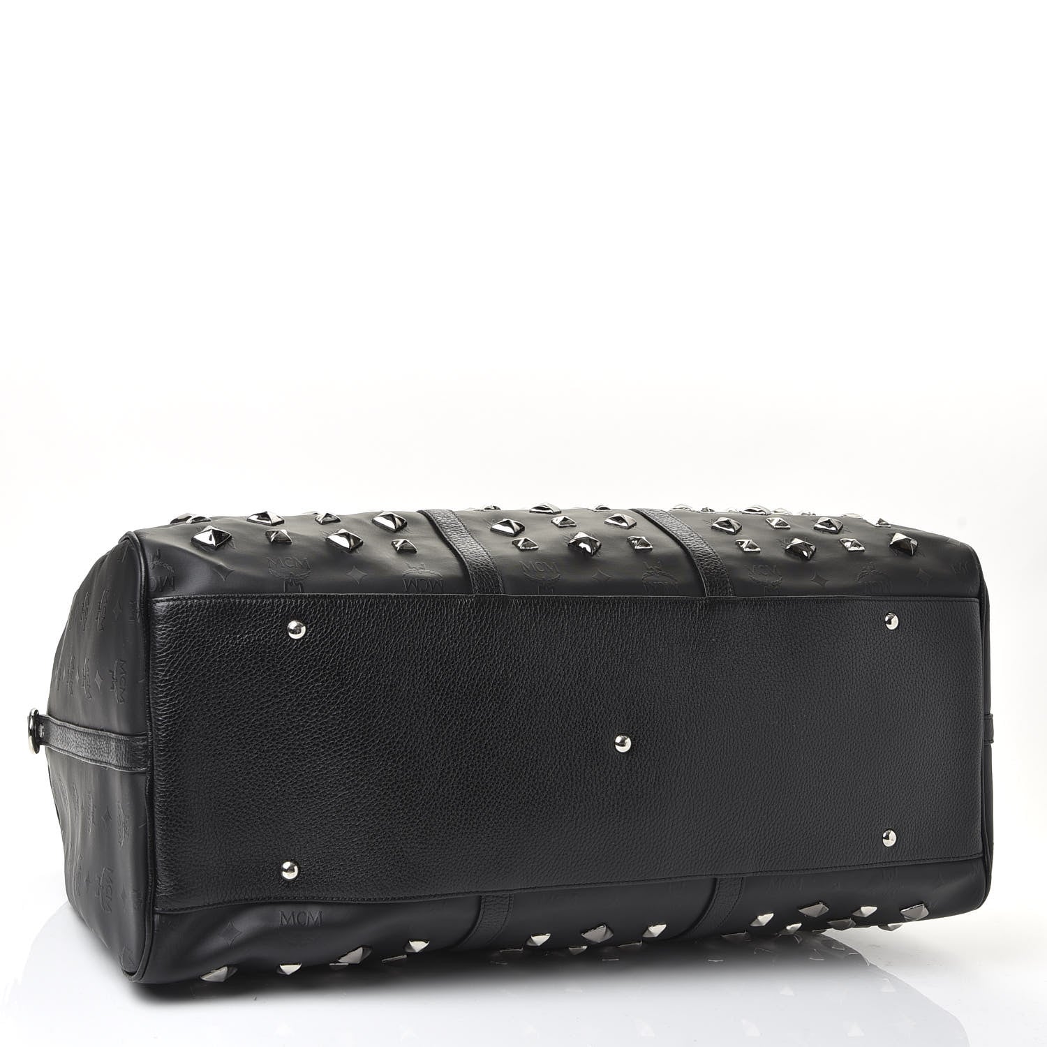 MCM Monogram Coated Canvas Spiked Weekender Black 3 of 8