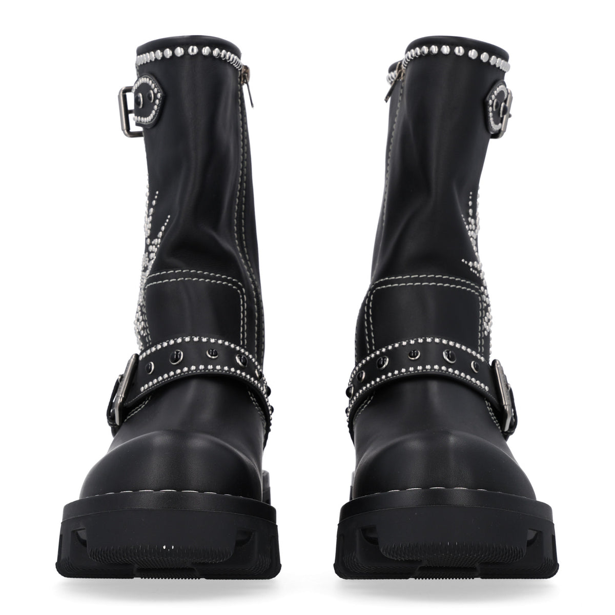 Louis Vuitton Calfskin Studded Mens Checker Mid Boot 10.5 Black 3 of 10