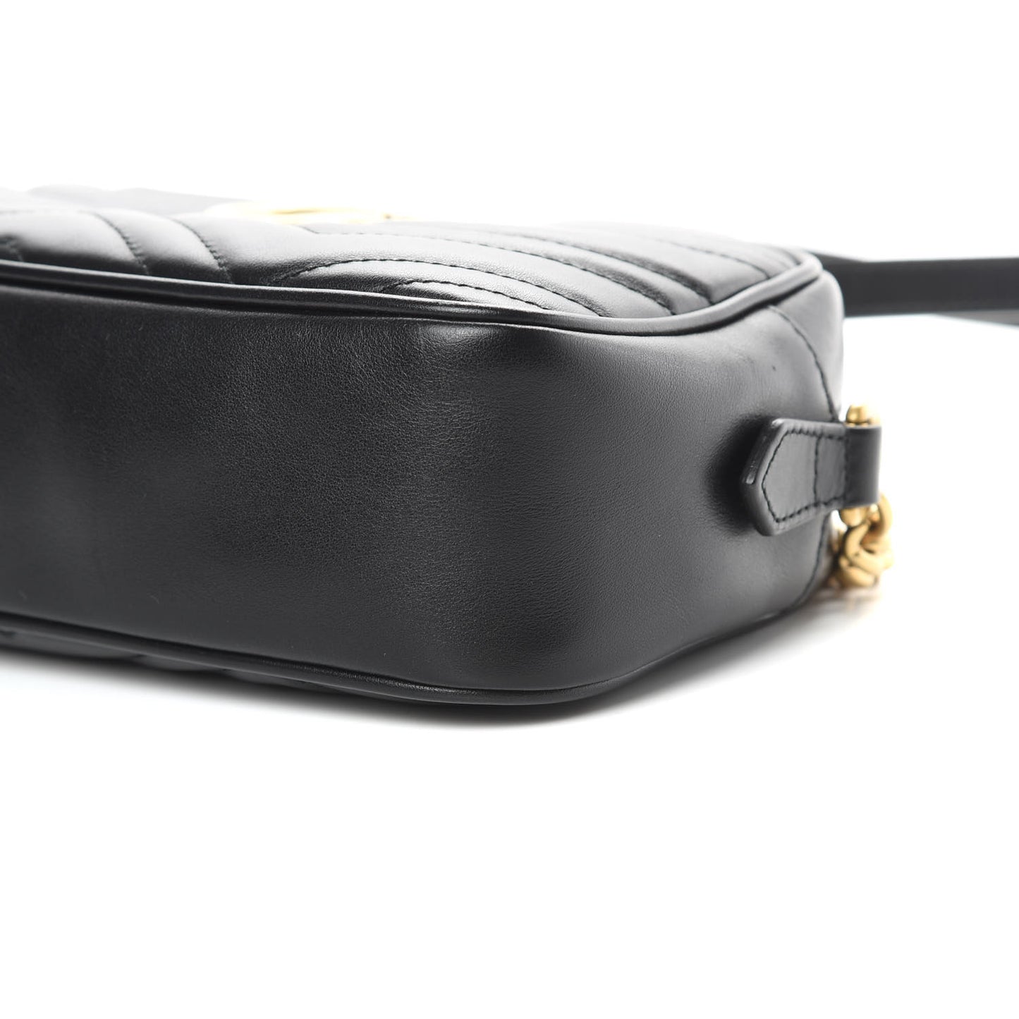 Calfskin Matelasse Small GG Marmont Chain Shoulder Bag Black