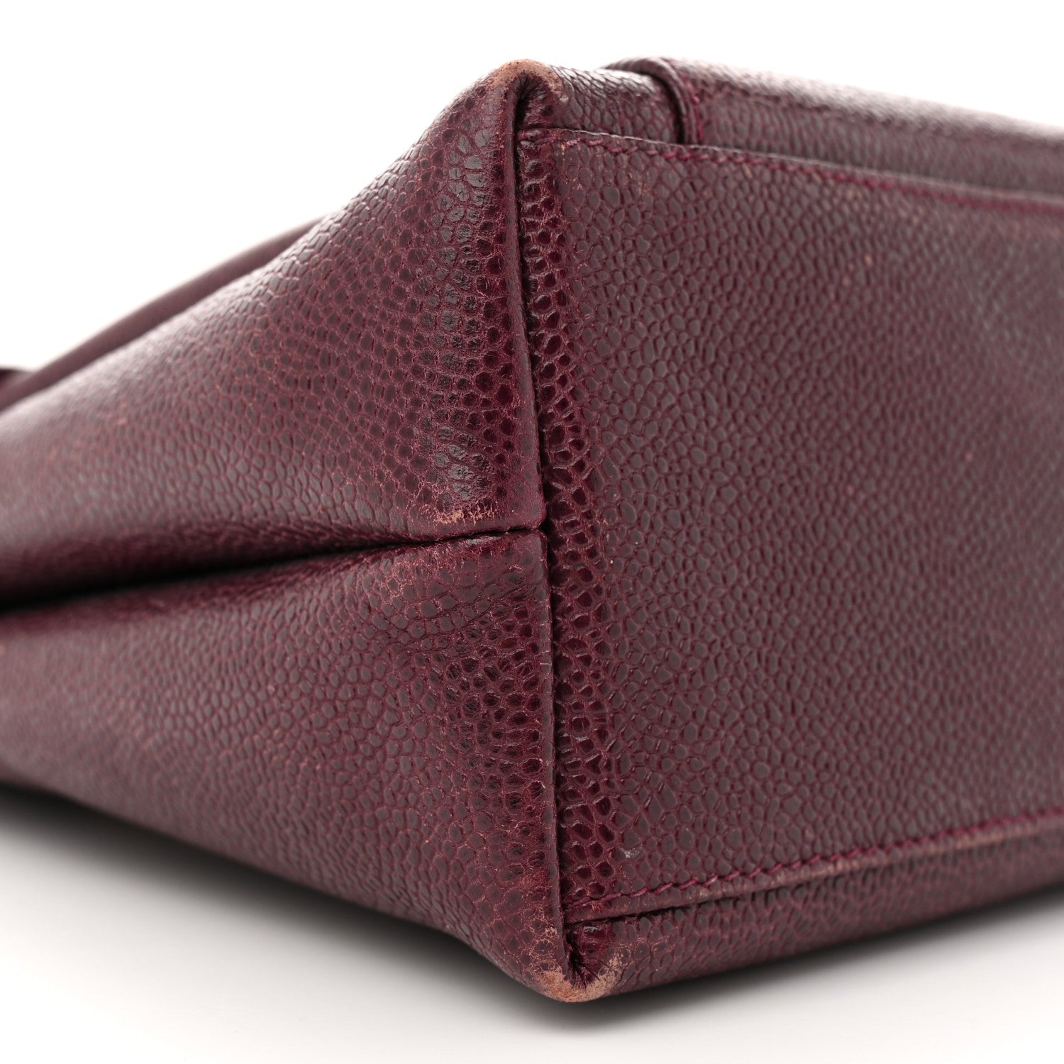 Chanel Caviar Flap Shoulder Bag Burgundy 10 of 16