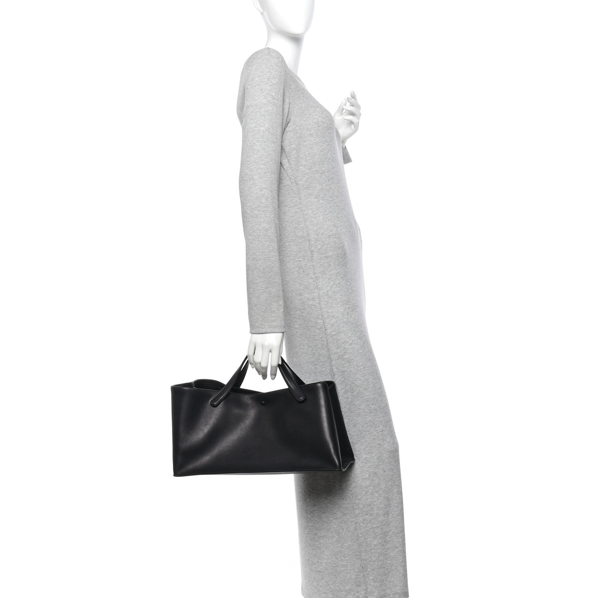 Polished Saddle Calfskin Idaho Top Handle Black