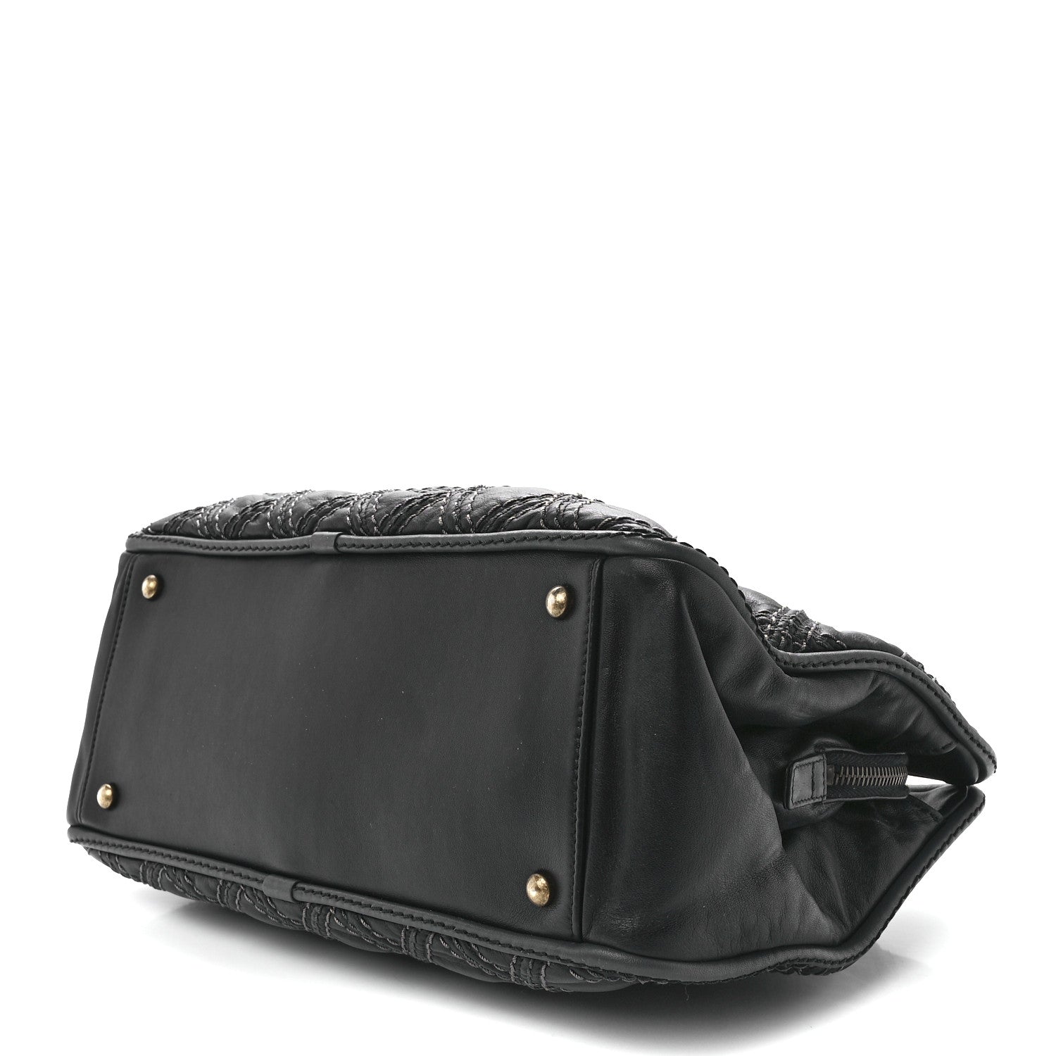 Chanel Calfskin Quilted Stitch Triptych Tote Black 8 of 10